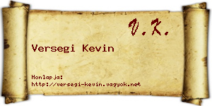 Versegi Kevin névjegykártya